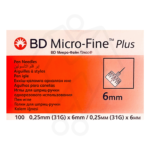 سرسوزن - BD Micro-Fine Plus - سایز 6 میلی‌متر گیج 31 - بسته 100 عددی